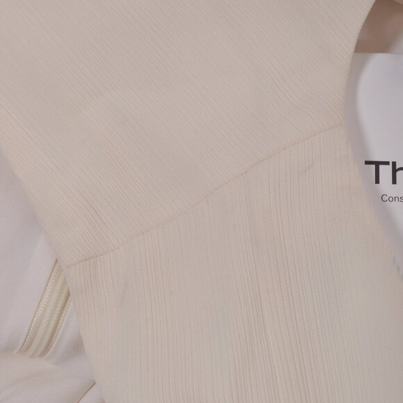 Theory Fit-and-Flare Dress in Striped Admiral Crepe - Picture 6 of 7